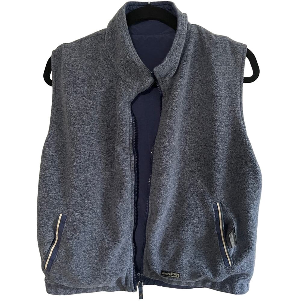 Vintage REI men’s reverse fleece vest blue size xl